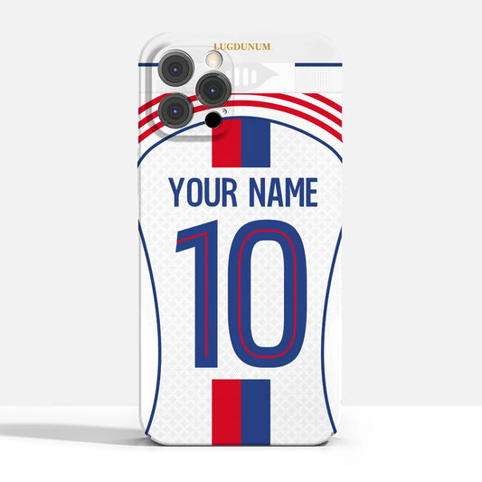 Coque iPhone Olympique Lyonnais 2025 Personnalisée – Nom & Numéro