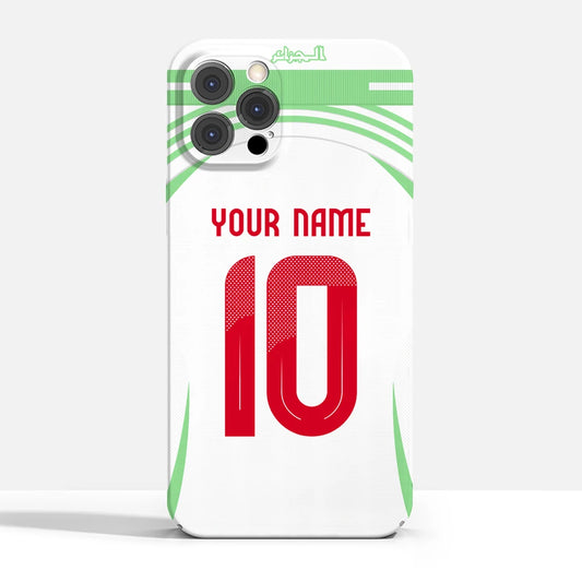 Coque iPhone Équipe d’Algérie 2025 Personnalisée – Nom & Numéro