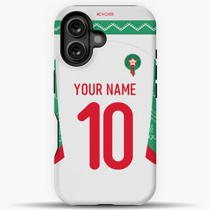 Coque iPhone Équipe du Maroc 2025 Personnalisée – Nom & Numéro